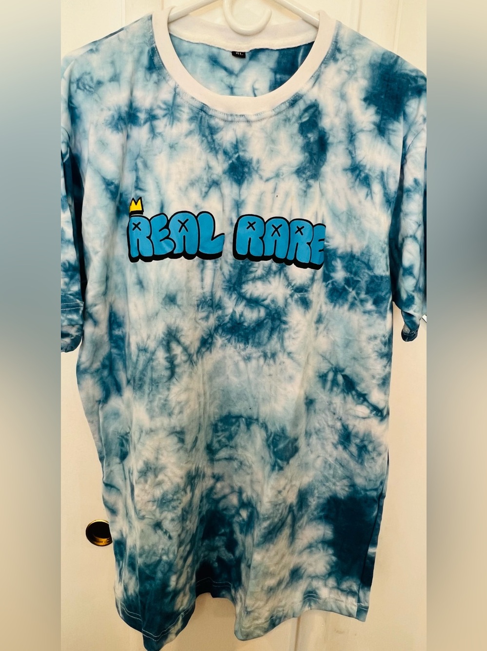New Real Rare Blue Tie-Dye  men’n oGraphic Tee shirt size XL
Available  L M S
